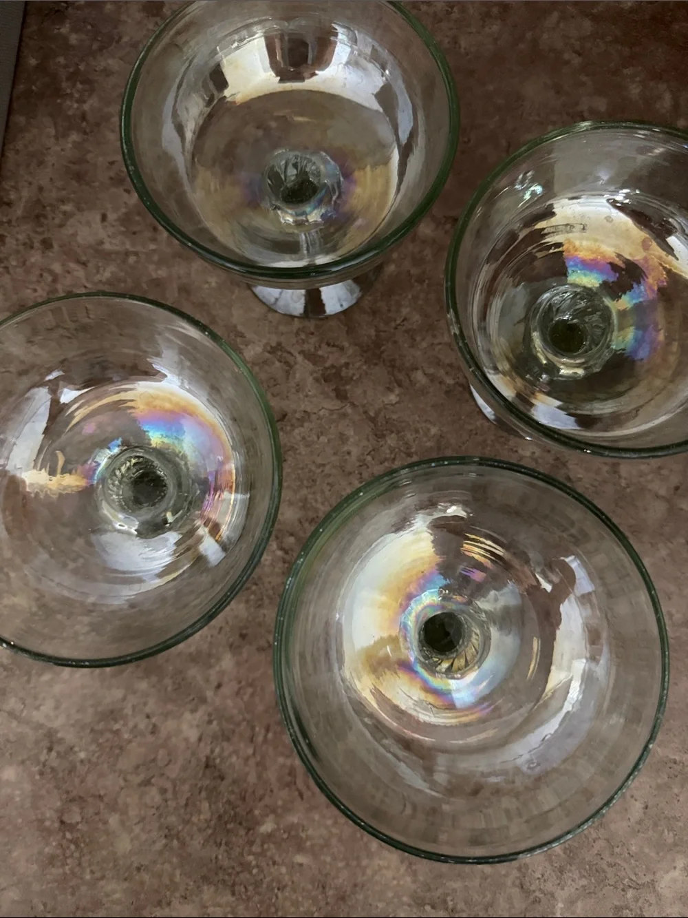 Anthropologie Iridescent Cocktail or Dessert Glass (Set of 4)